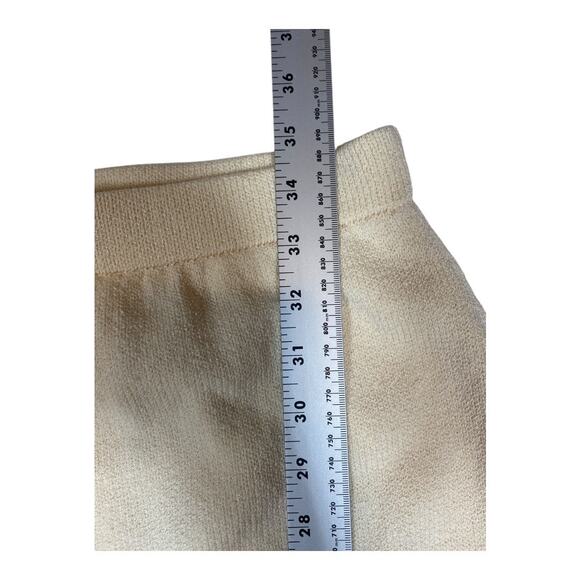 St John Evening Knit Cream Multi Shimmer Jacket Zip Front Skirt Suit Size 10 12 - Picture 16 of 16